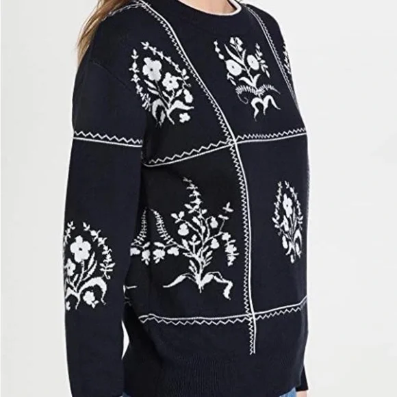 Anthropologie black and white paned sweater - Picture 2 of 8